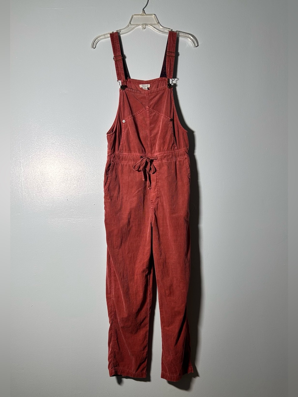 Sundance Artist Paradise Rust Red Corduroy Overalls Jumpsuit